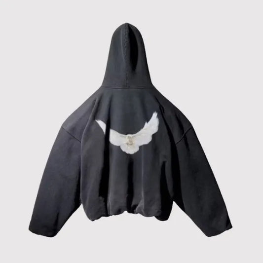 Yeezy Gap Logo Engineered by Balenciaga Dove Washed Black Hoodie